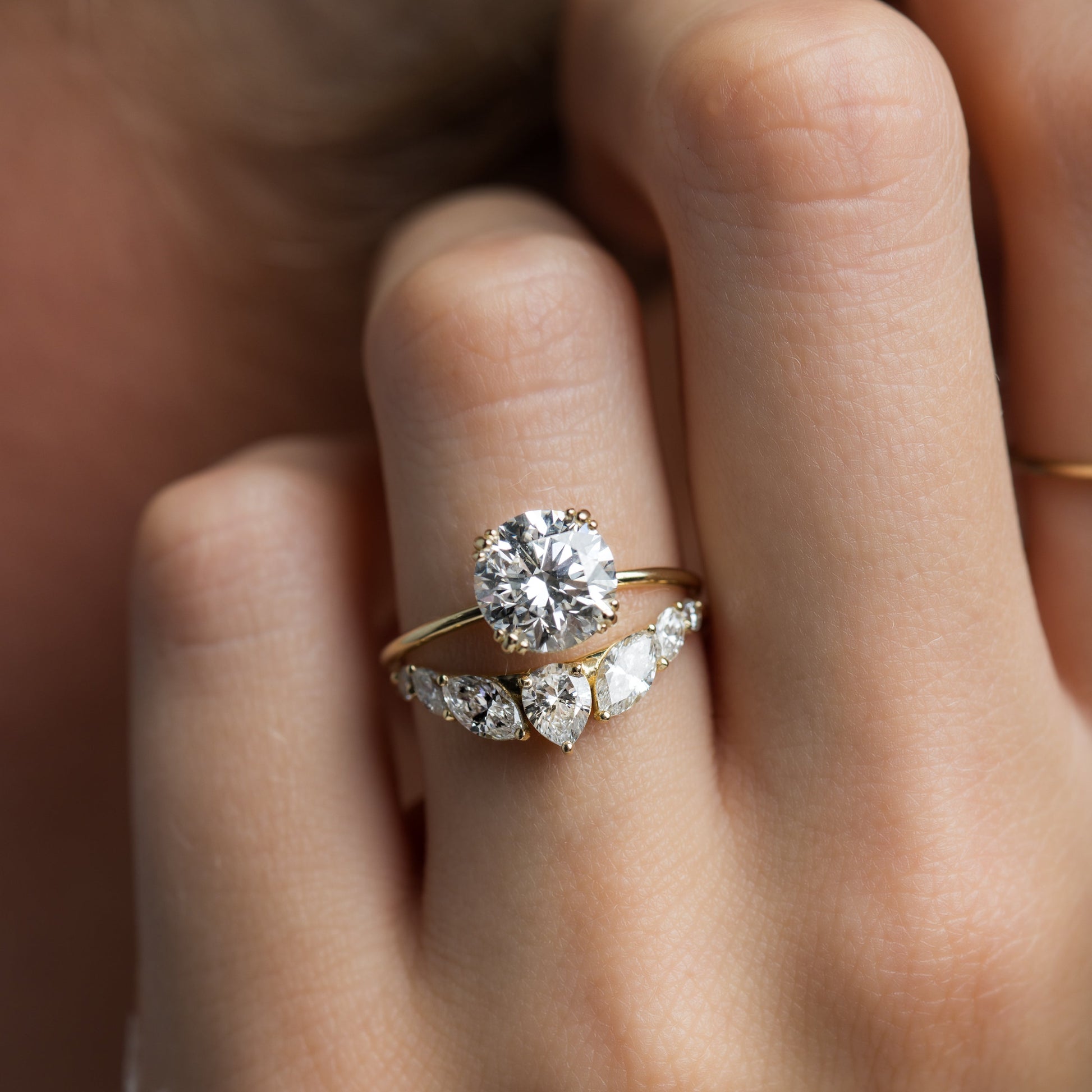 Solitaire Triple Prong-Round Lab Grown Diamond Engagement Ring