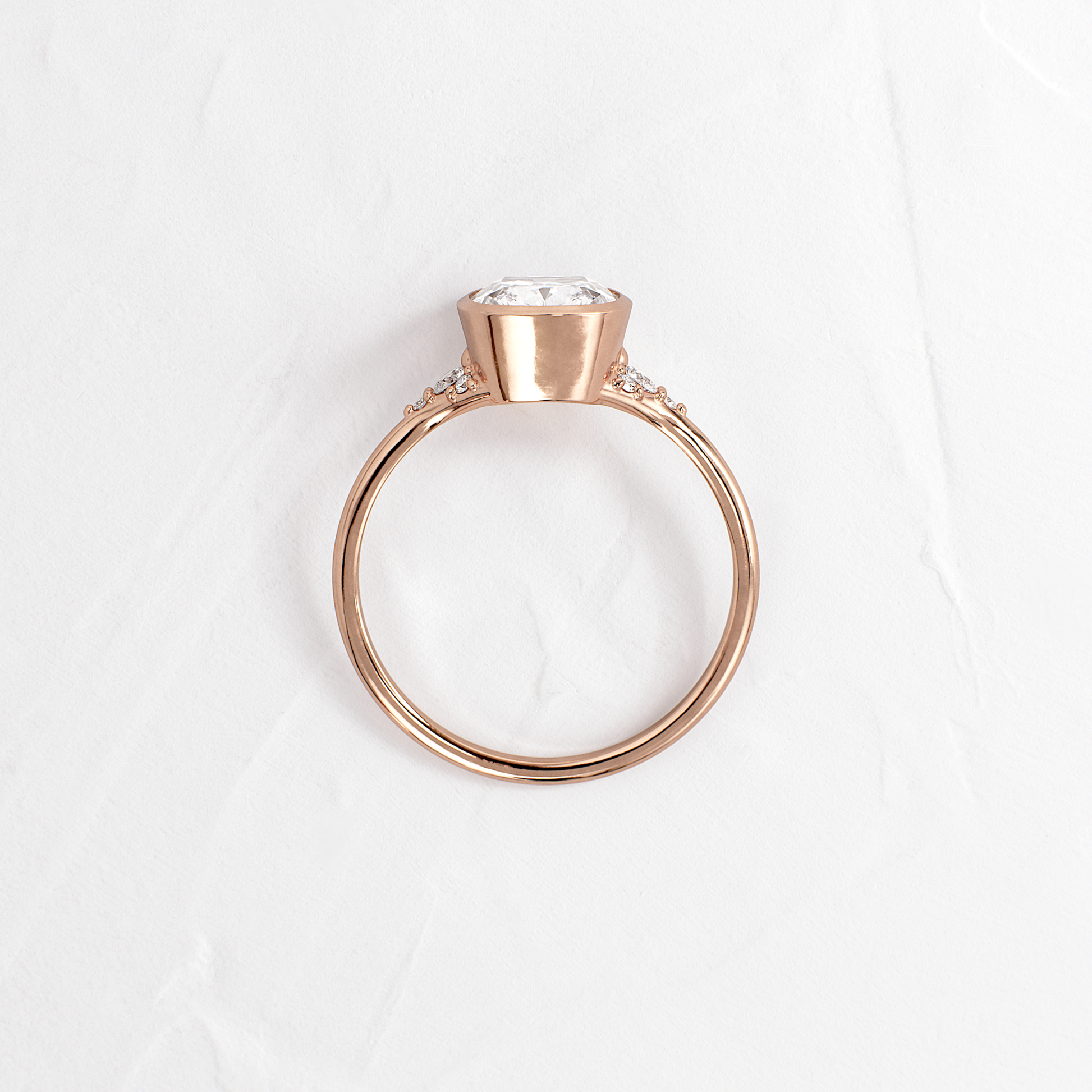 Bezel & Cluster Style-Elongated Cushion Lab Grown Diamond Engagement Ring