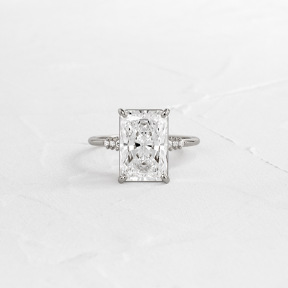Pave Style-Radiant Lab Grown Diamond Engagement Ring