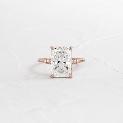 Pave Style-Radiant Lab Grown Diamond Engagement Ring