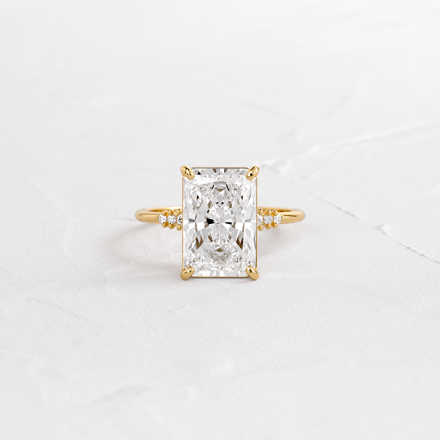Pave Style-Radiant Lab Grown Diamond Engagement Ring