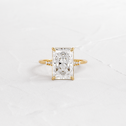 Pave Style-Radiant Lab Grown Diamond Engagement Ring