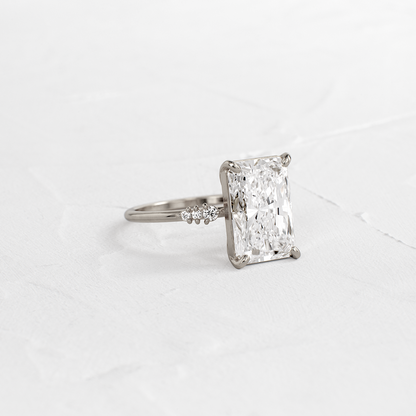 Pave Style-Radiant Lab Grown Diamond Engagement Ring