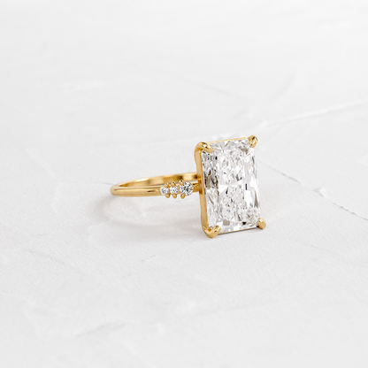 Pave Style-Radiant Lab Grown Diamond Engagement Ring