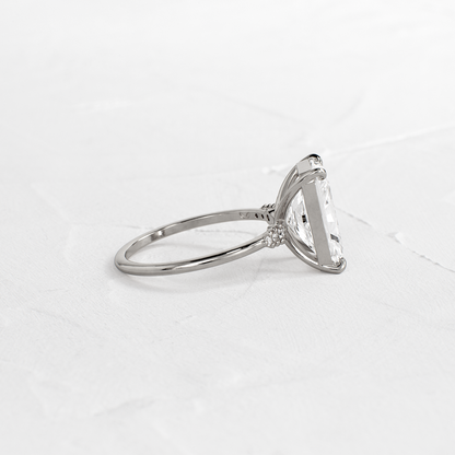 Pave Style-Radiant Lab Grown Diamond Engagement Ring