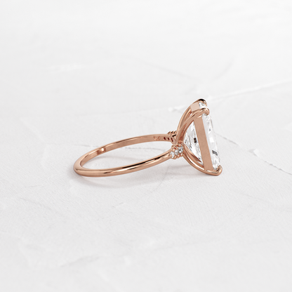 Pave Style-Radiant Lab Grown Diamond Engagement Ring
