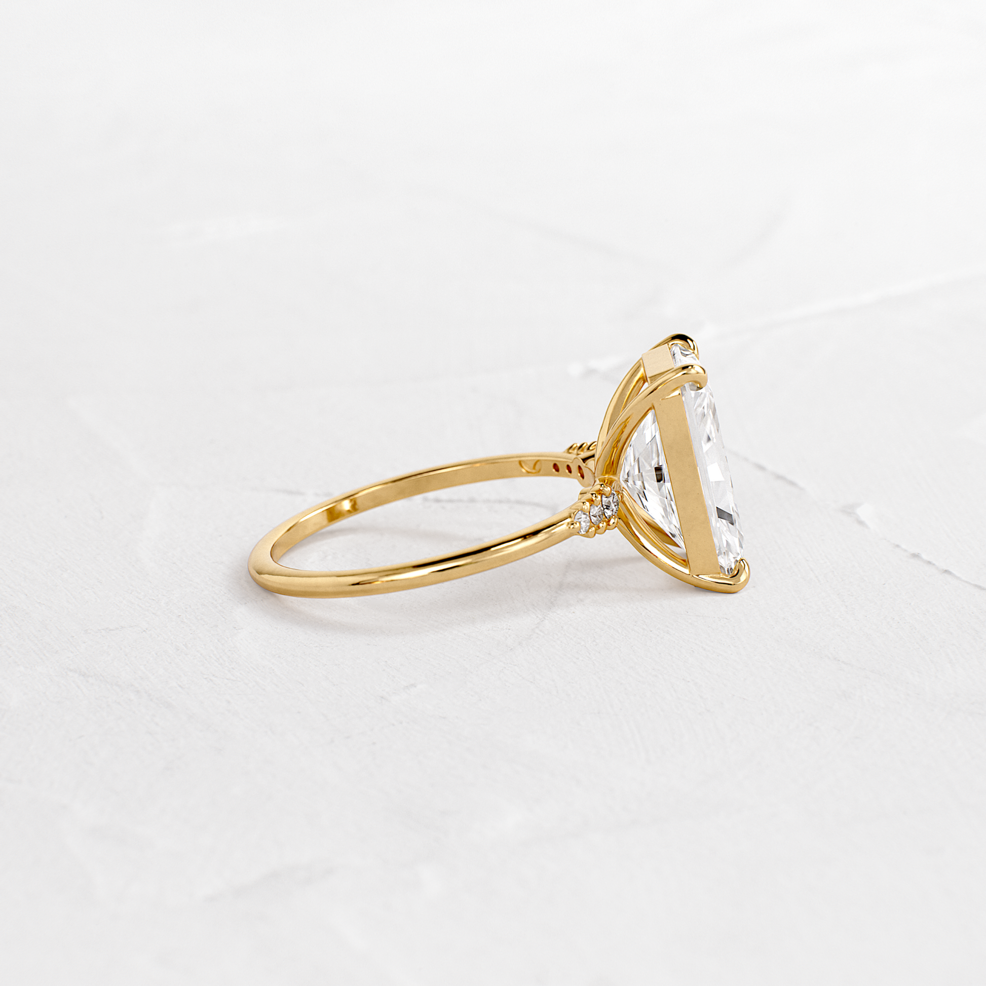 Pave Style-Radiant Lab Grown Diamond Engagement Ring