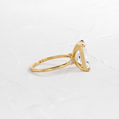Pave Style-Radiant Lab Grown Diamond Engagement Ring