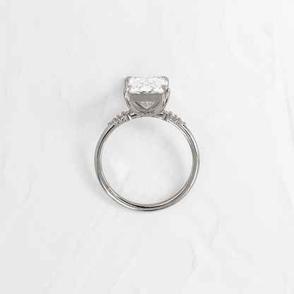 Pave Style-Radiant Lab Grown Diamond Engagement Ring