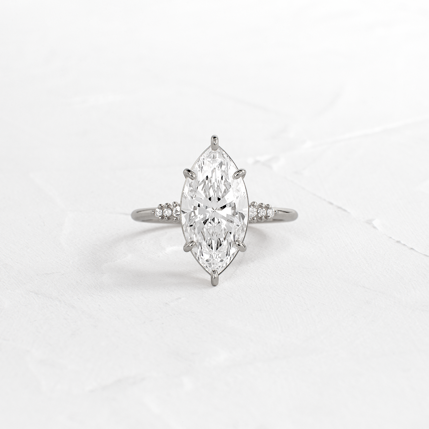 Cluster Style-Marquise Lab Grown Diamond Engagement Ring