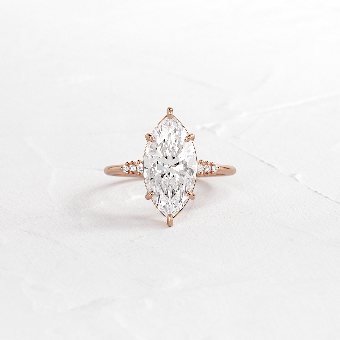 Cluster Style-Marquise Lab Grown Diamond Engagement Ring