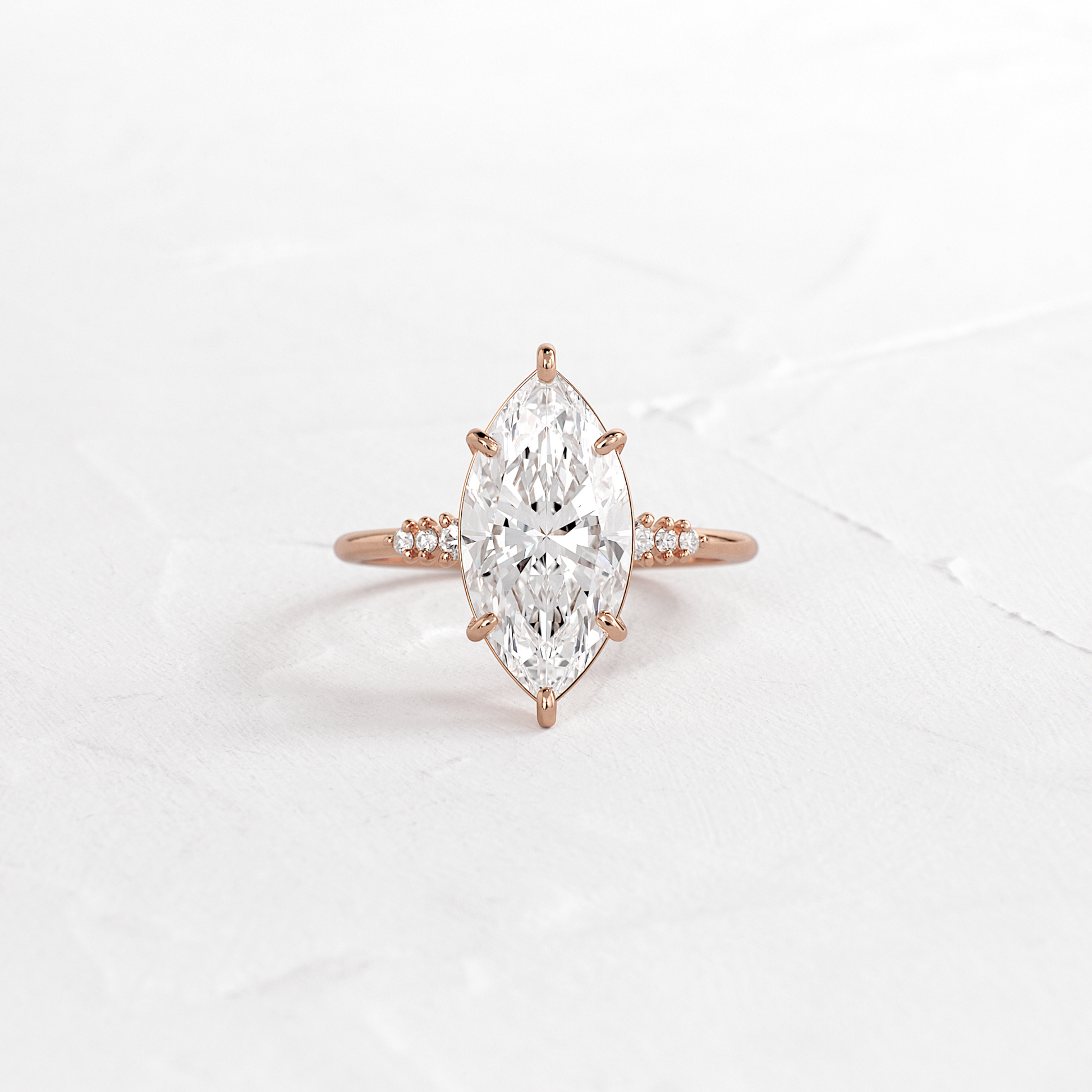 Cluster Style-Marquise Lab Grown Diamond Engagement Ring