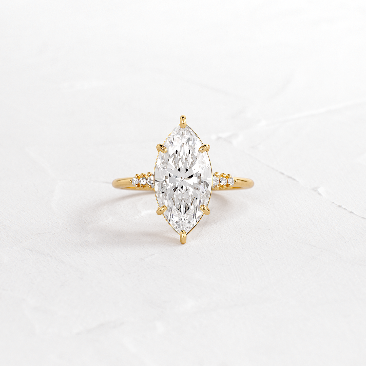 Cluster Style-Marquise Lab Grown Diamond Engagement Ring