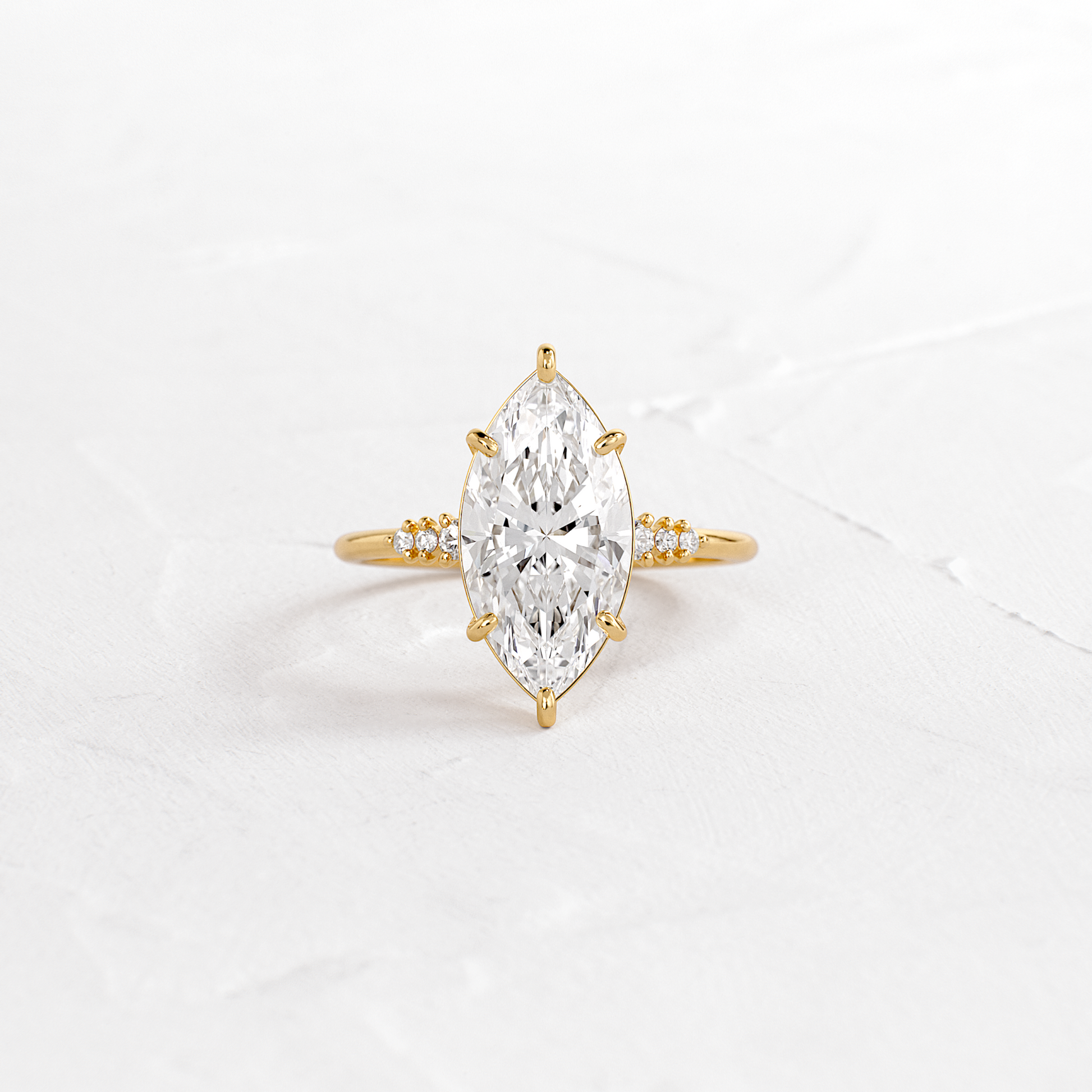 Cluster Style-Marquise Lab Grown Diamond Engagement Ring