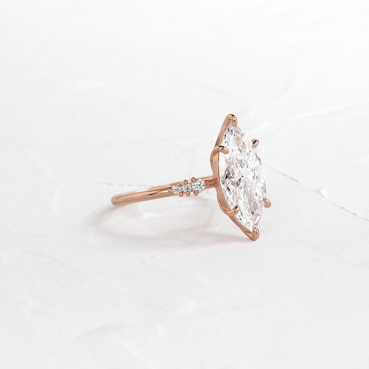 Cluster Style-Marquise Lab Grown Diamond Engagement Ring