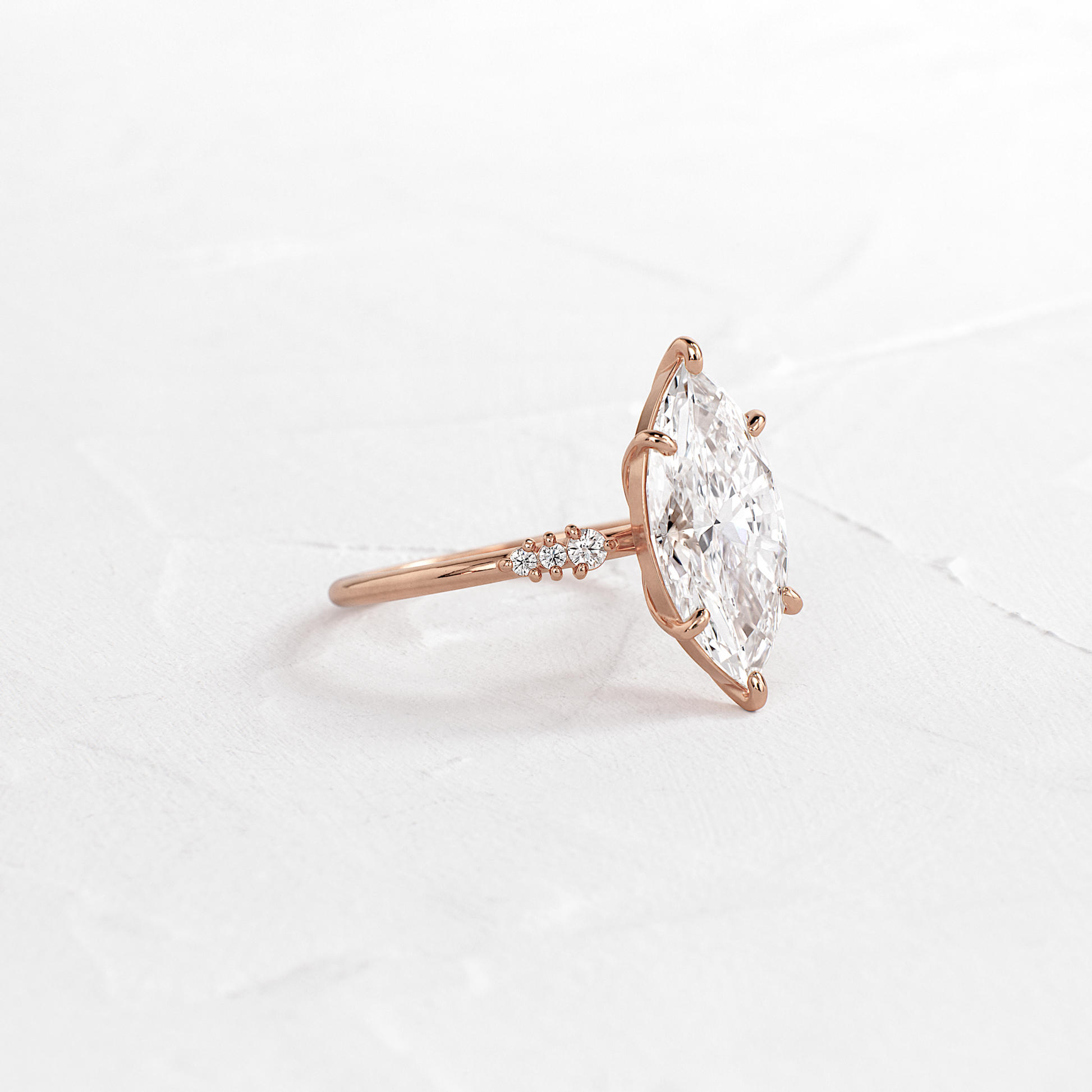 Cluster Style-Marquise Lab Grown Diamond Engagement Ring