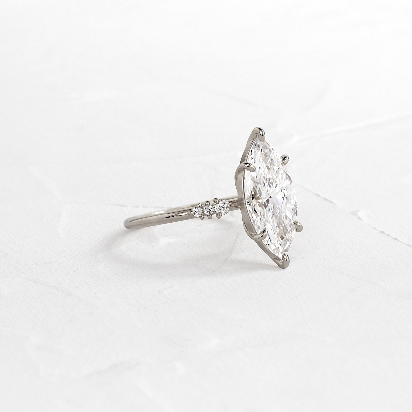 Cluster Style-Marquise Lab Grown Diamond Engagement Ring