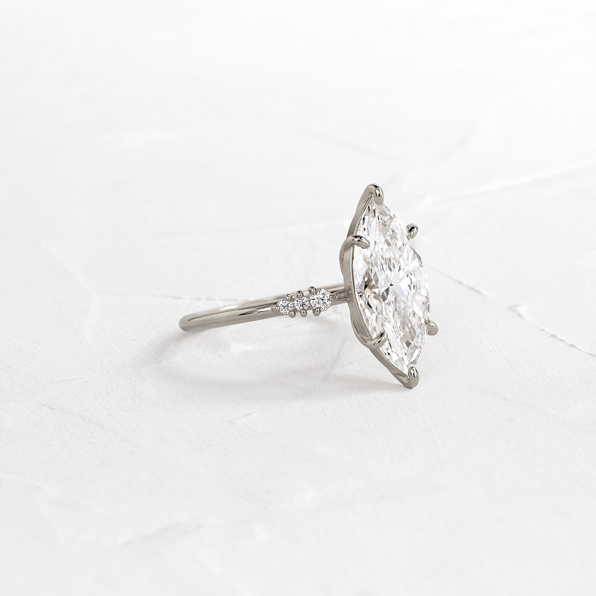 Cluster Style-Marquise Lab Grown Diamond Engagement Ring