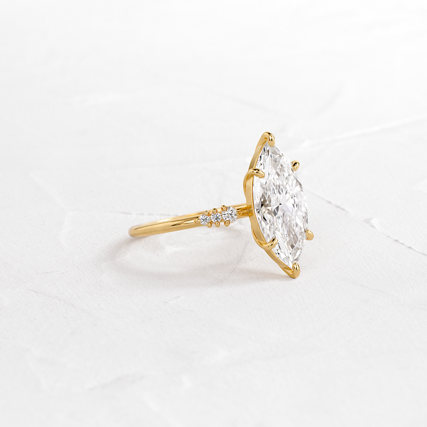Cluster Style-Marquise Lab Grown Diamond Engagement Ring