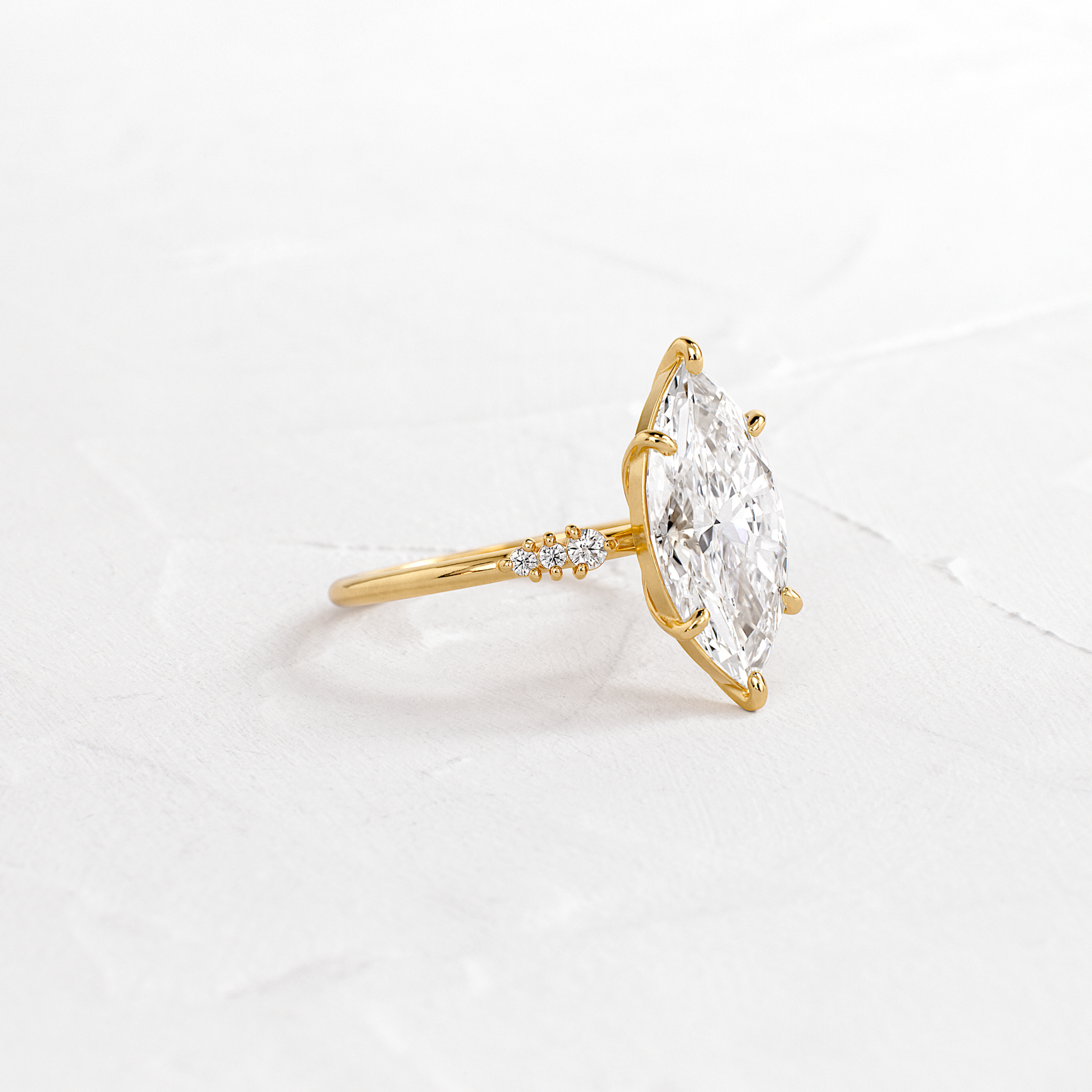 Cluster Style-Marquise Lab Grown Diamond Engagement Ring