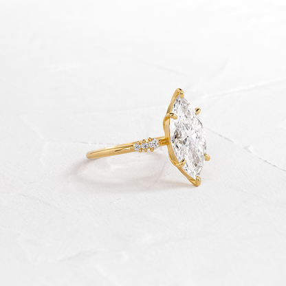 Cluster Style-Marquise Lab Grown Diamond Engagement Ring
