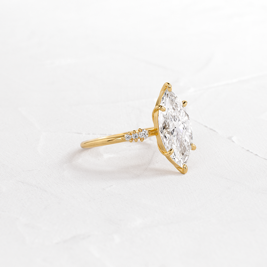 Cluster Style-Marquise Lab Grown Diamond Engagement Ring