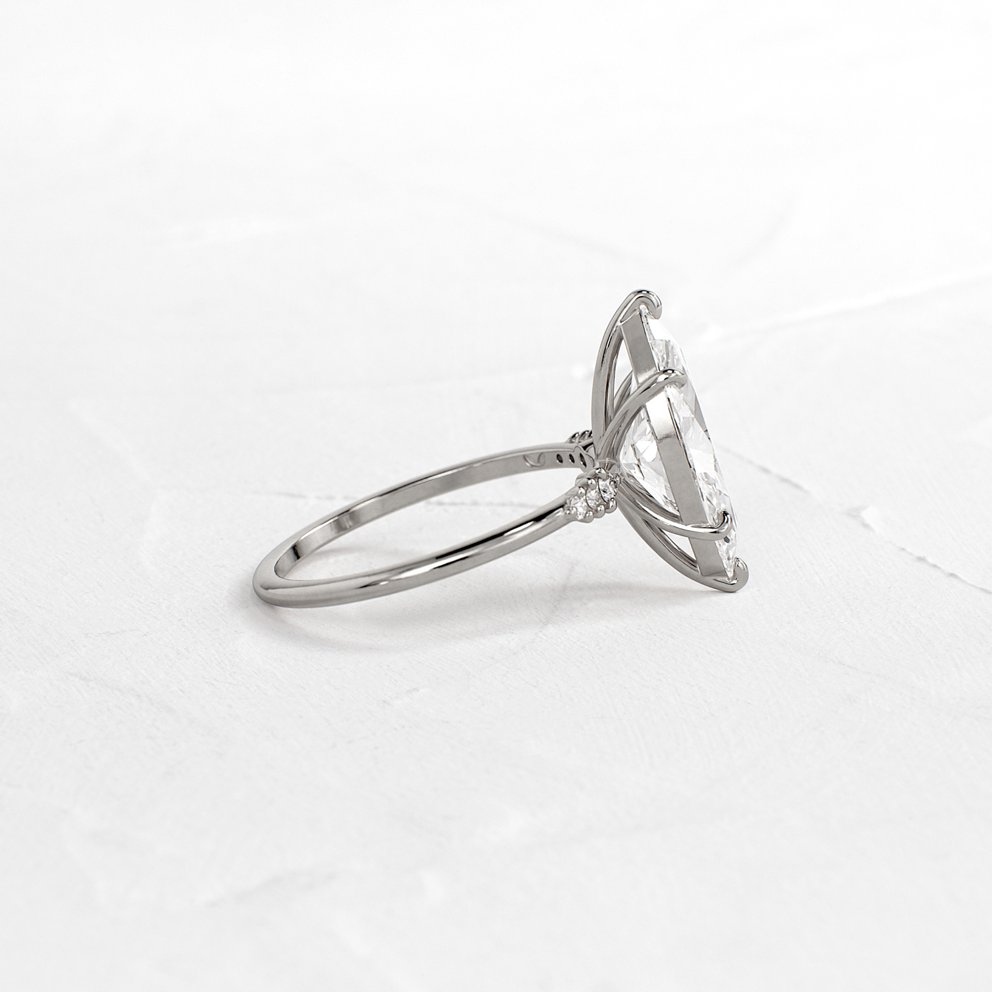 Cluster Style-Marquise Lab Grown Diamond Engagement Ring
