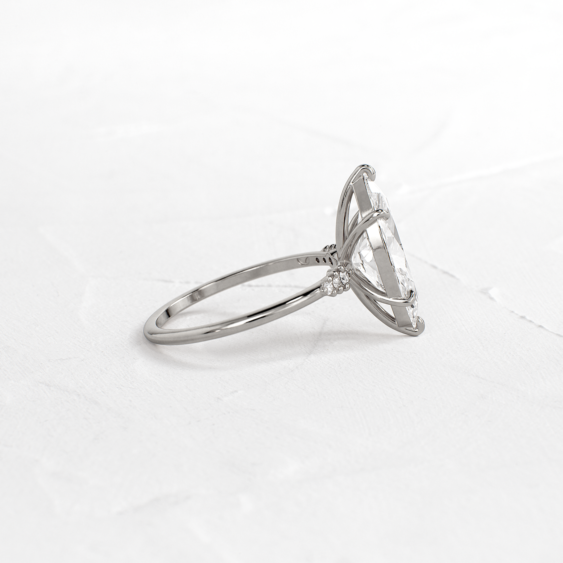 Cluster Style-Marquise Lab Grown Diamond Engagement Ring