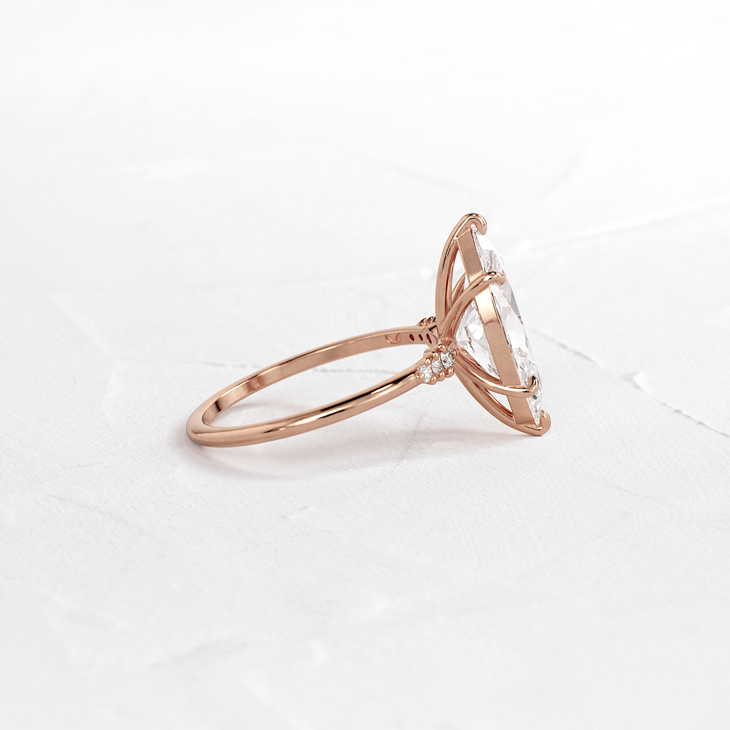Cluster Style-Marquise Lab Grown Diamond Engagement Ring