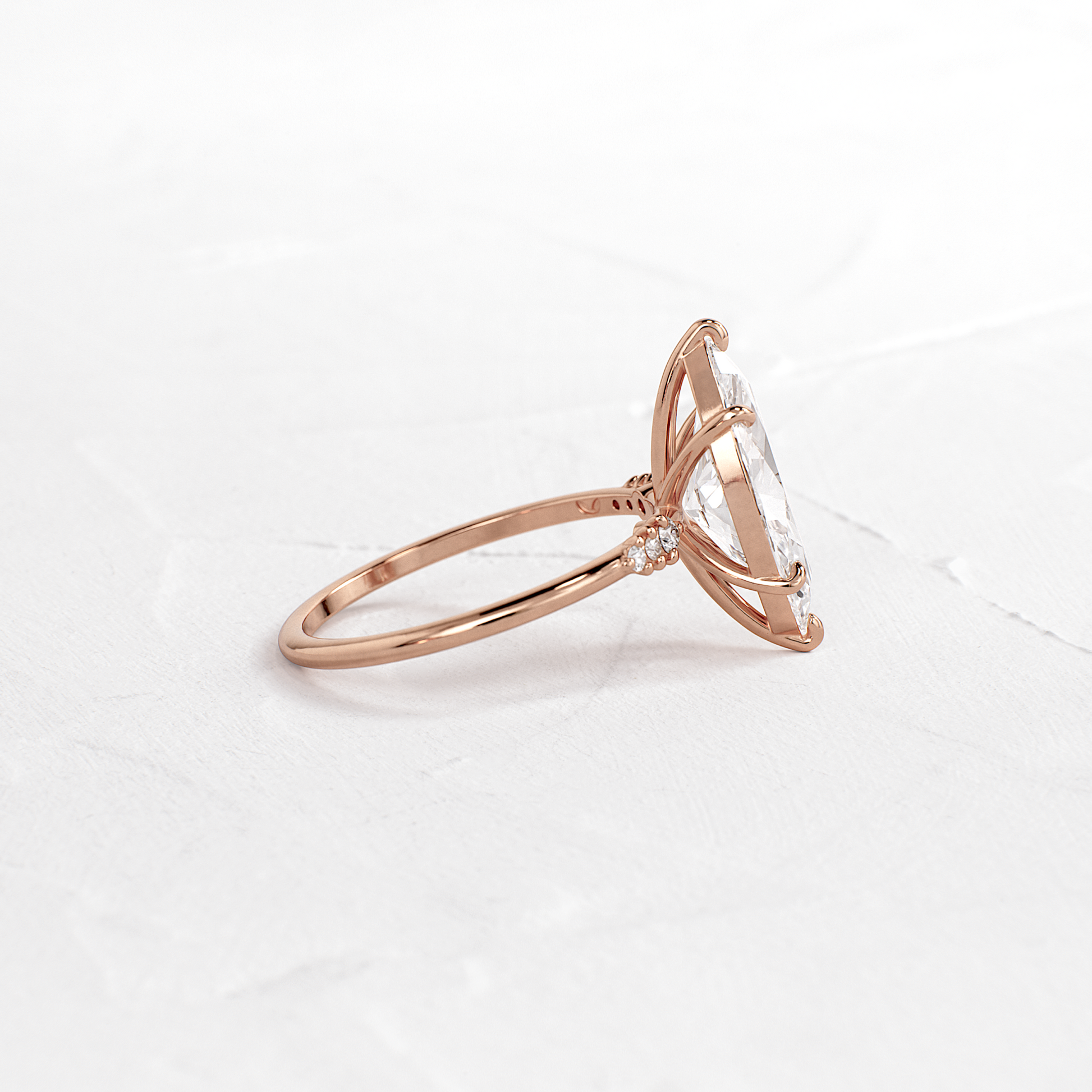 Cluster Style-Marquise Lab Grown Diamond Engagement Ring