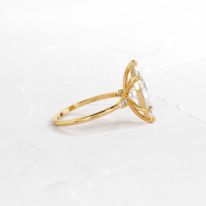 Cluster Style-Marquise Lab Grown Diamond Engagement Ring
