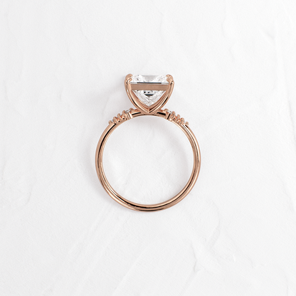 Solitaire & Pave-Princess Lab Grown Diamond Engagement Ring