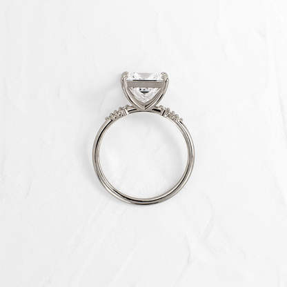 Solitaire & Pave-Princess Lab Grown Diamond Engagement Ring