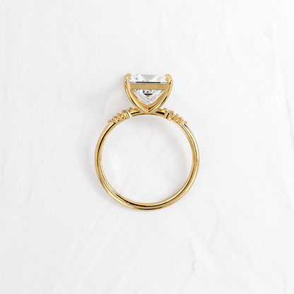 Solitaire & Pave-Princess Lab Grown Diamond Engagement Ring