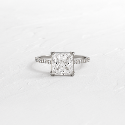 Pave-Princess Lab Grown Diamond Engagement Ring
