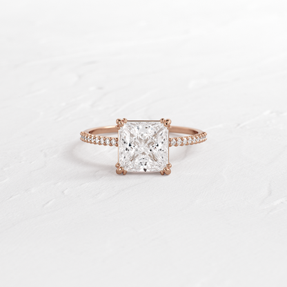 Pave-Princess Lab Grown Diamond Engagement Ring