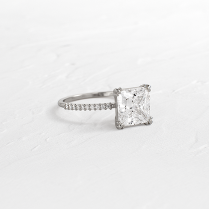 Pave-Princess Lab Grown Diamond Engagement Ring