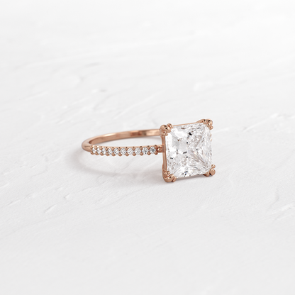 Pave-Princess Lab Grown Diamond Engagement Ring
