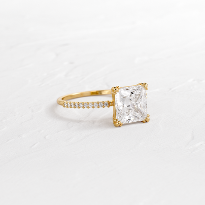 Pave-Princess Lab Grown Diamond Engagement Ring