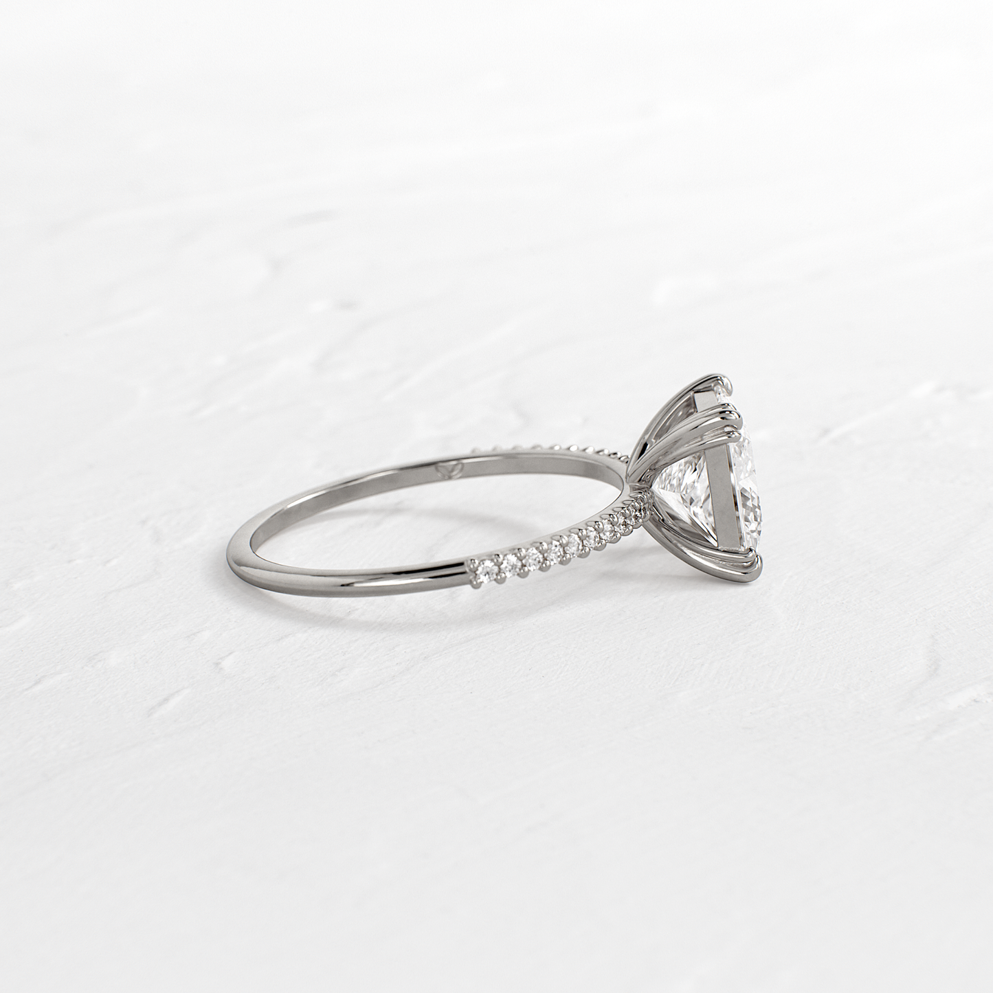 Pave-Princess Lab Grown Diamond Engagement Ring