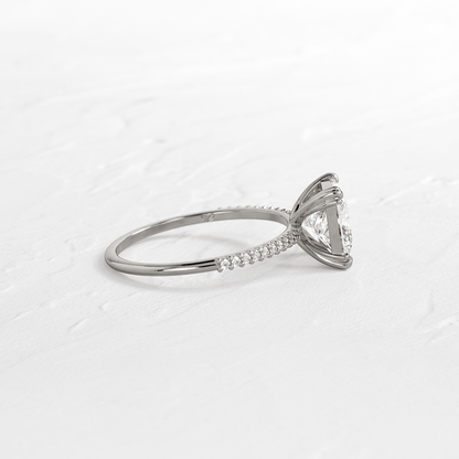 Pave-Princess Lab Grown Diamond Engagement Ring