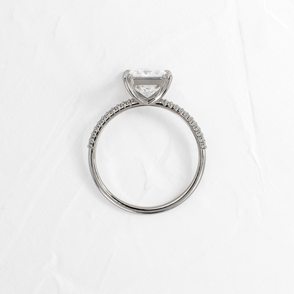 Pave-Princess Lab Grown Diamond Engagement Ring