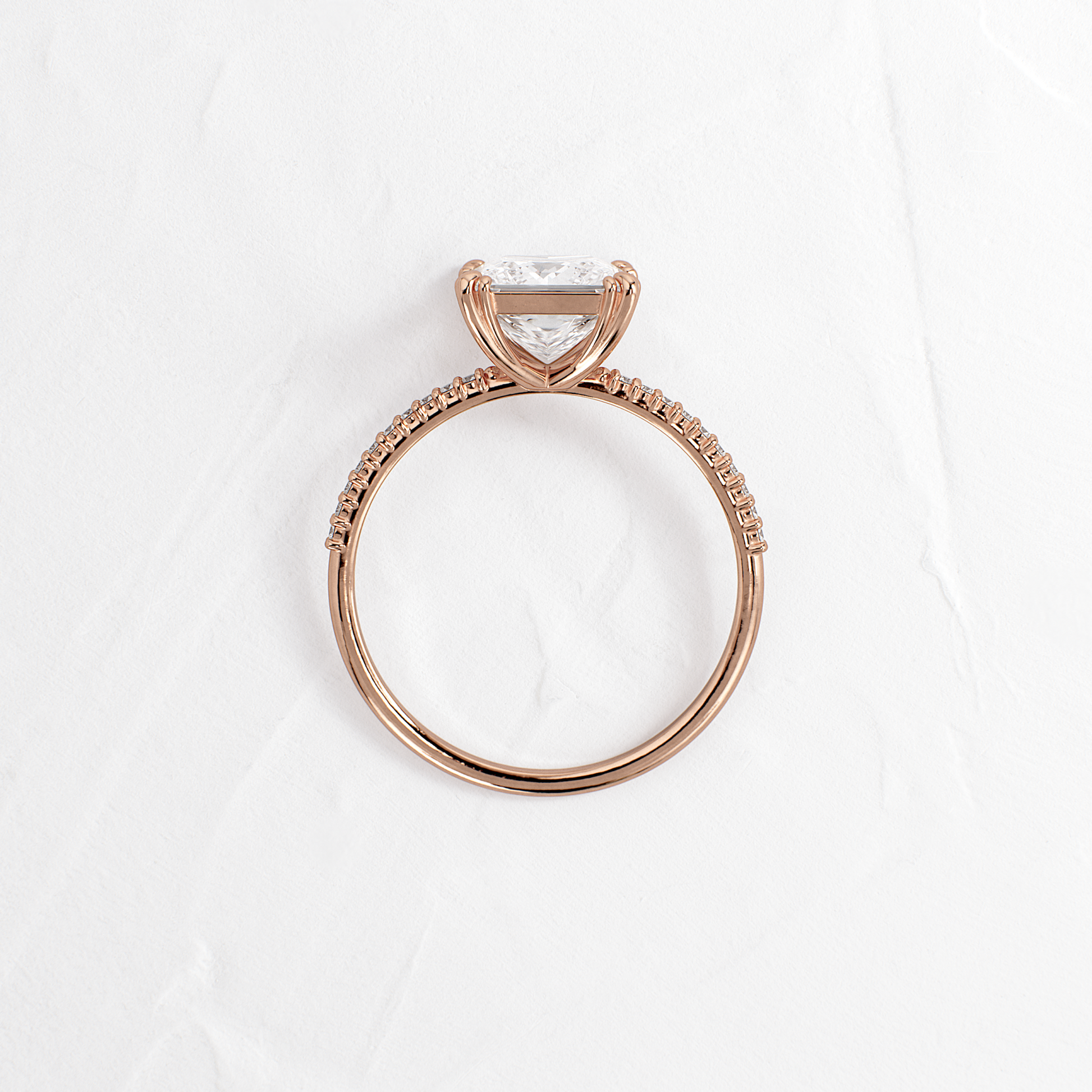 Pave-Princess Lab Grown Diamond Engagement Ring