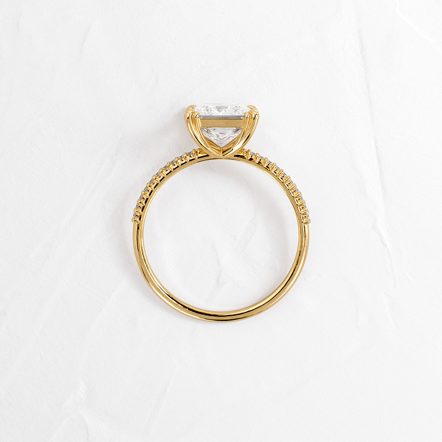 Pave-Princess Lab Grown Diamond Engagement Ring