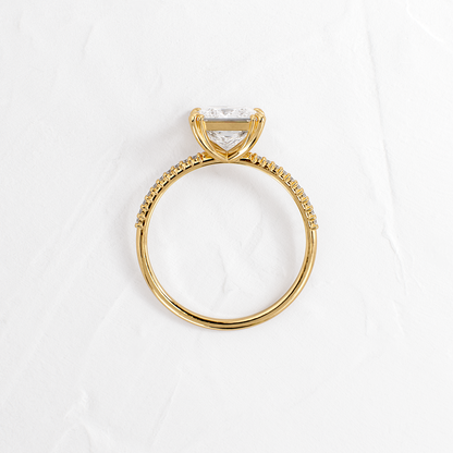 Pave-Princess Lab Grown Diamond Engagement Ring