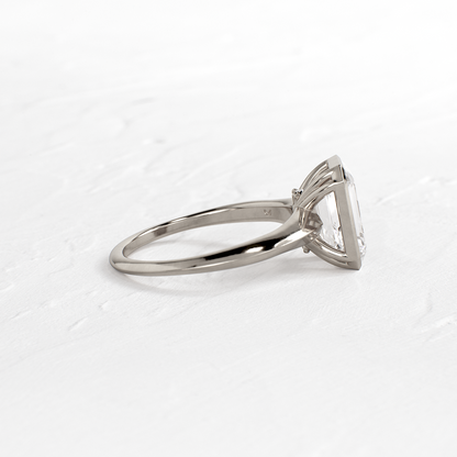 Bezel Knife Edge with Hidden Stones-Emerald Lab Grown Diamond Engagement Ring
