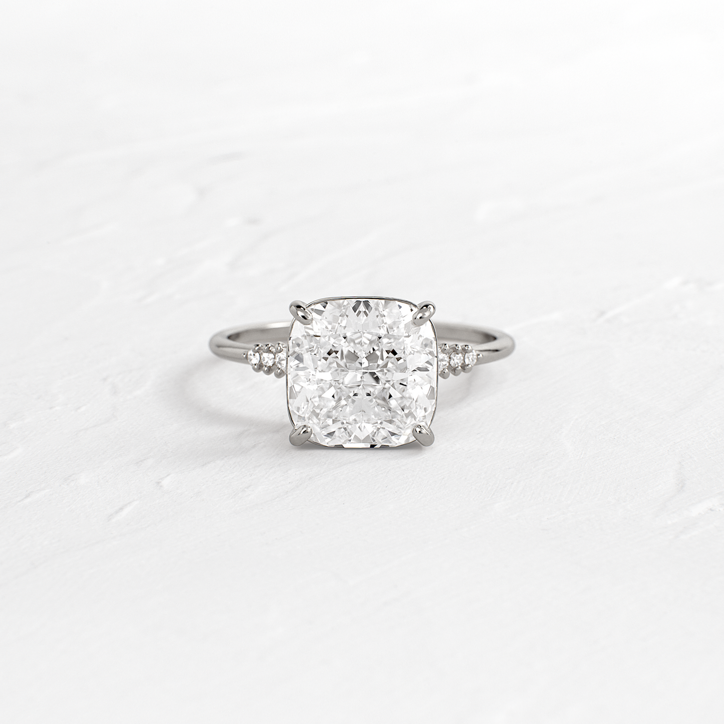 Cluster Style-Cushion Lab Grown Diamond Engagement Ring