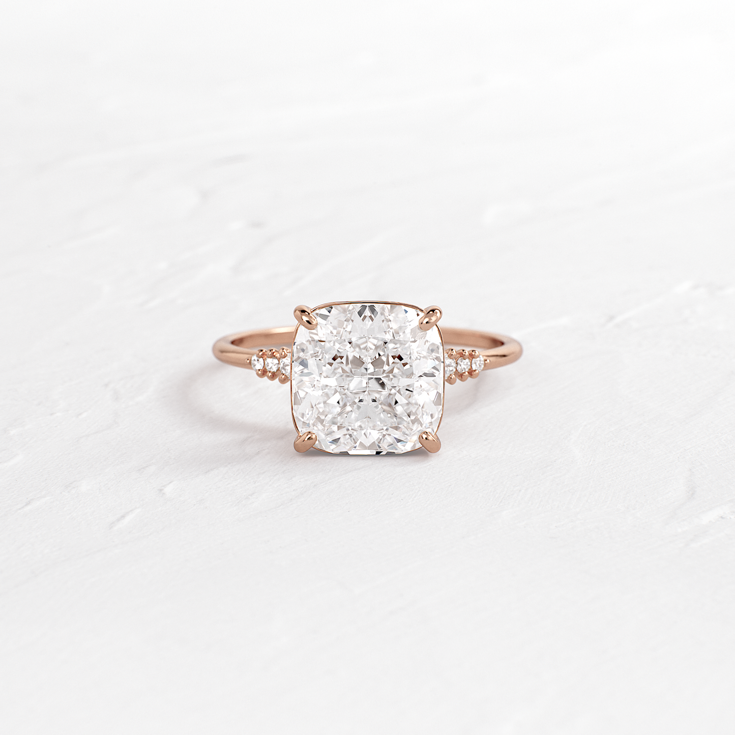 Cluster Style-Cushion Lab Grown Diamond Engagement Ring