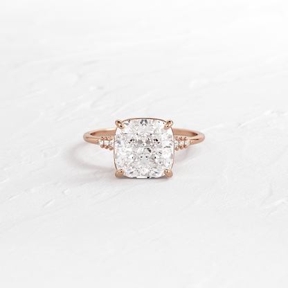 Cluster Style-Cushion Lab Grown Diamond Engagement Ring