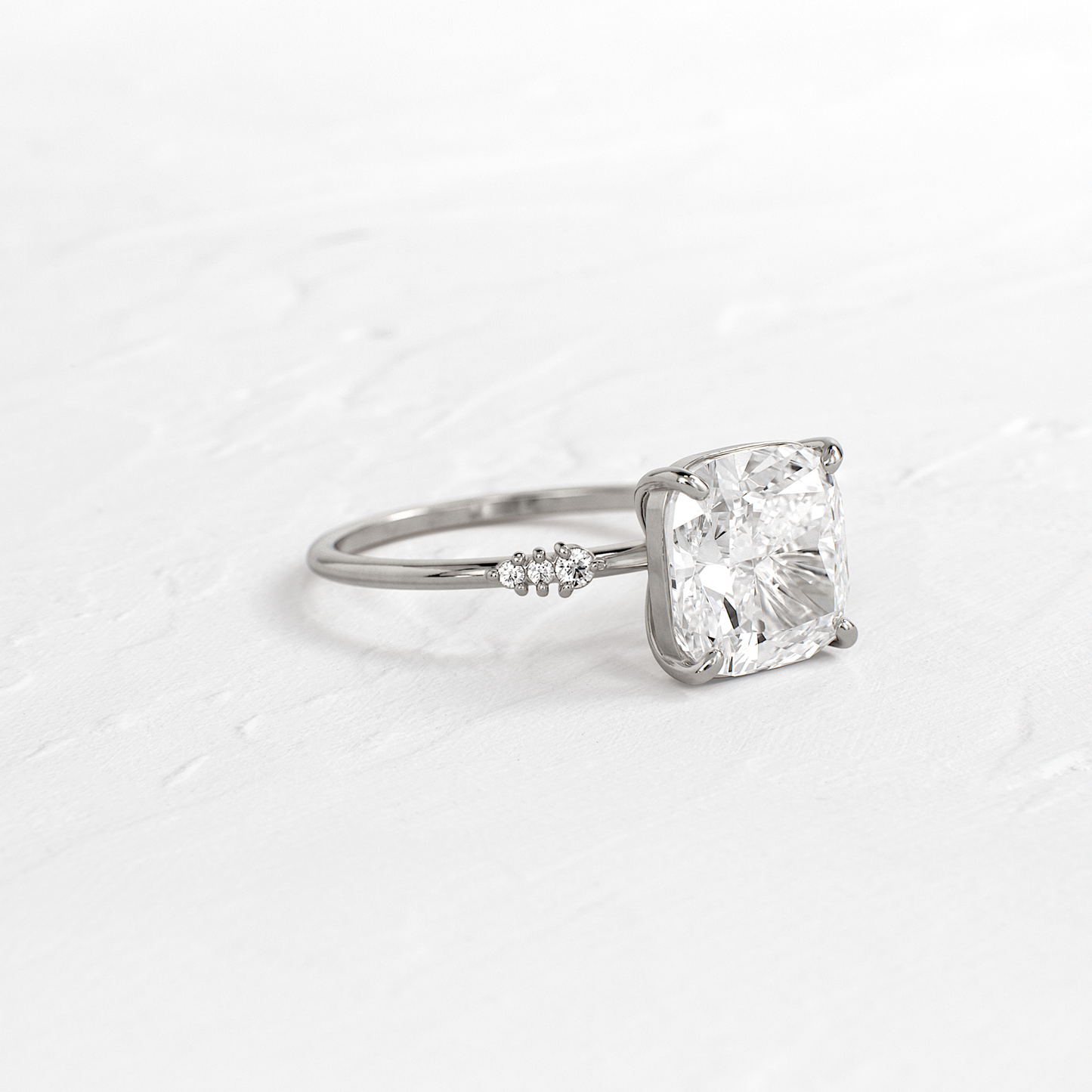 Cluster Style-Cushion Lab Grown Diamond Engagement Ring